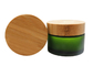 50ml πράσινη γυαλιού αλοιφών βάζων προσαρμογή λογότυπων βάζων κρέμας μπαμπού παγωμένη καπάκι